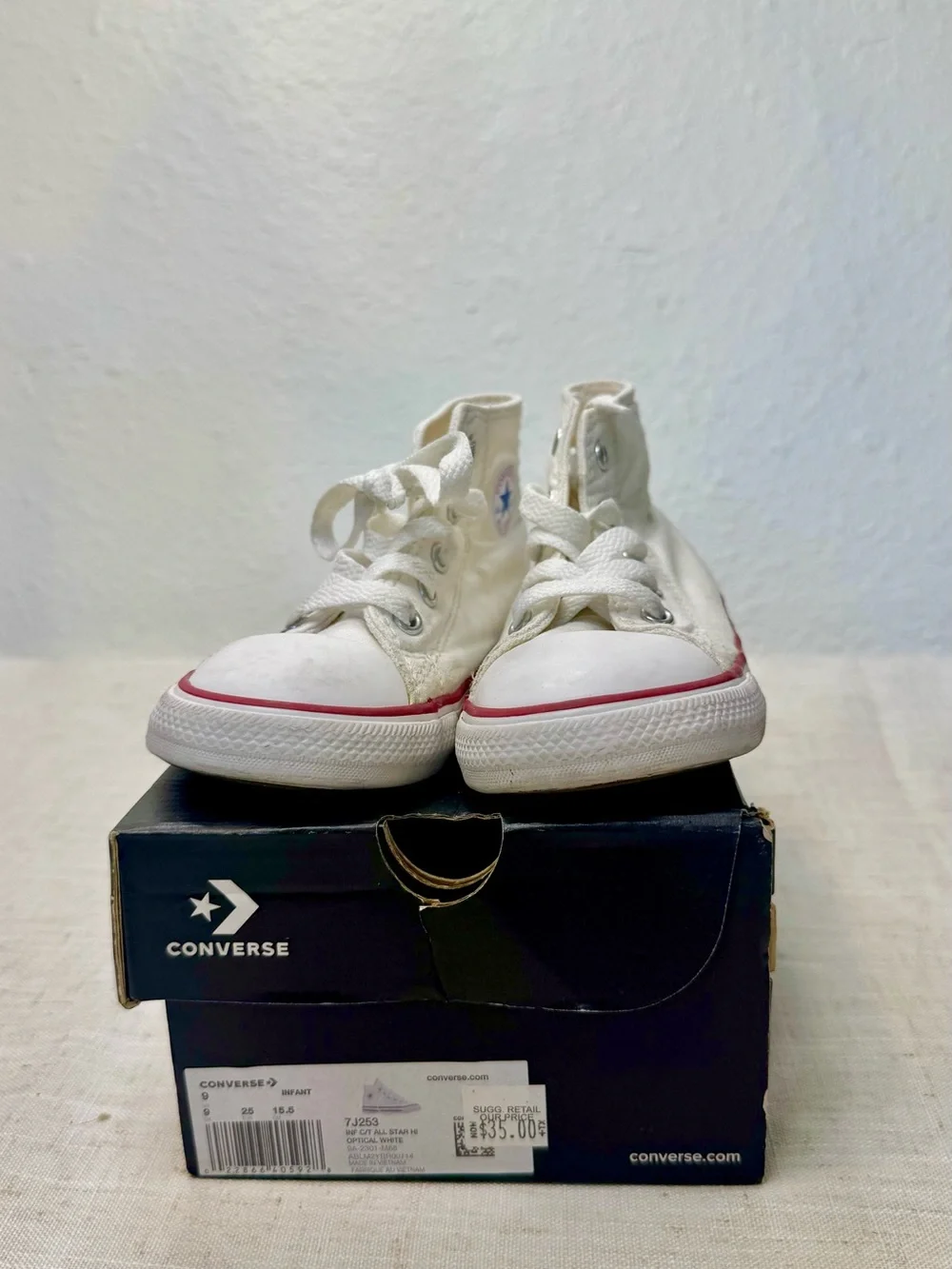 Converse Kids High Top Sneakers in White and Black lot of 2